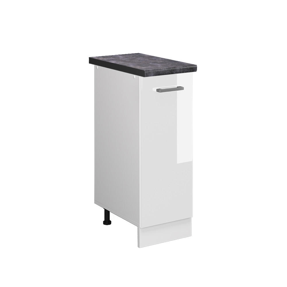APOTHEKERSCHRANK R-Line Weiß Hochglanz 30 cm, AP Anthrazit - Weiß Hochglanz/Weiß, Holzwerkstoff (30/81.6/60cm) - Vicco