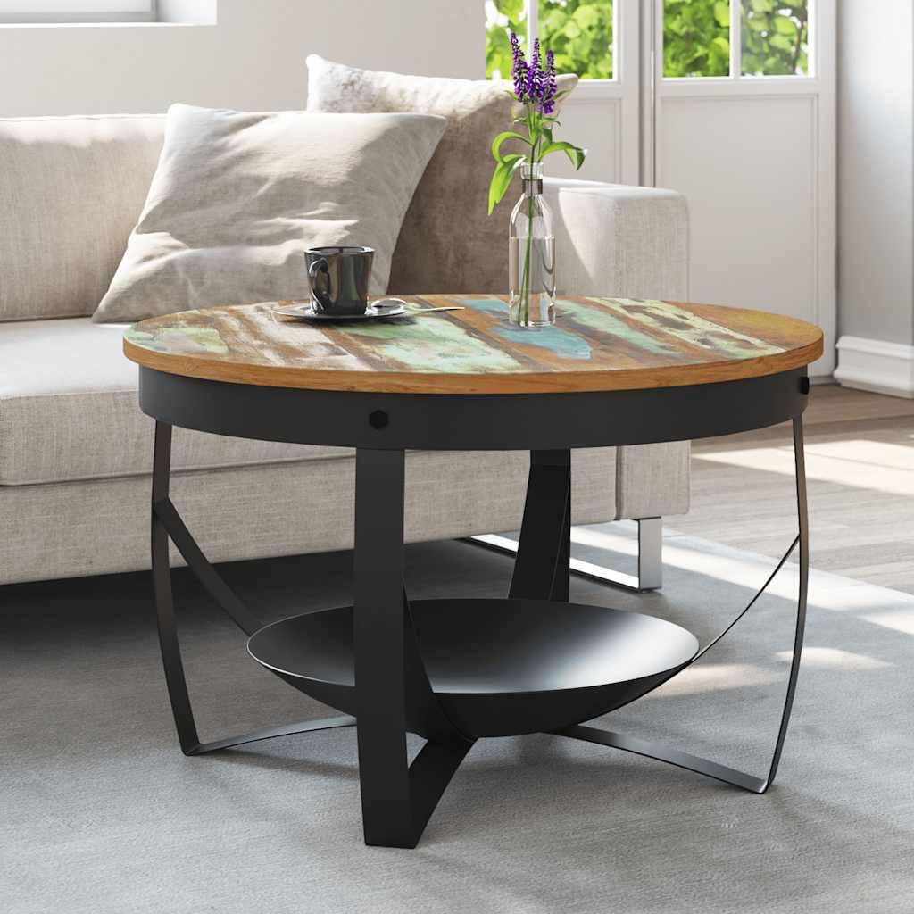 COUCHTISCH Ø68x43 cm Recyceltes Massivholz - Braun, Holz (68/68/43cm) - furnicato