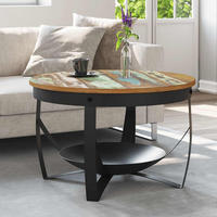 COUCHTISCH Ø68x43 cm Recyceltes Massivholz - Braun, Holz (68/68/43cm) - furnicato