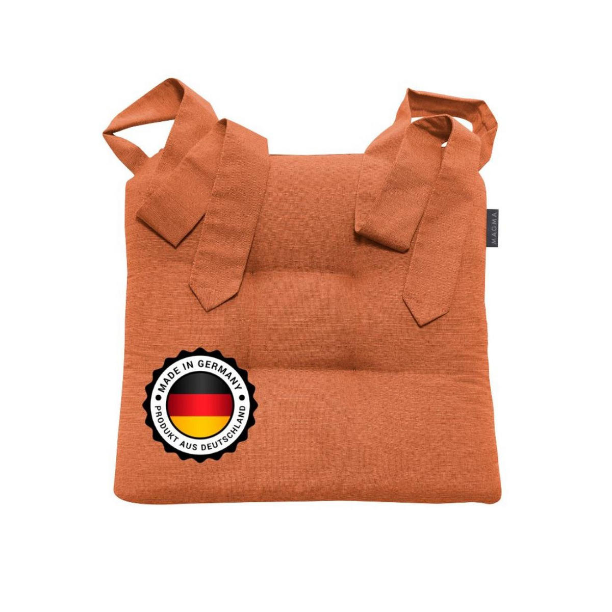 STUHLKISSEN Fino mit Schleifenband orange 4er Set - Orange, Textil (46/42/7cm) - Magma Heimtexx