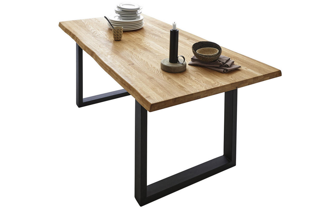 ESSTISCH RICHARD - Beige/Schwarz, Holz/Metall (100/300/77cm) - SAM