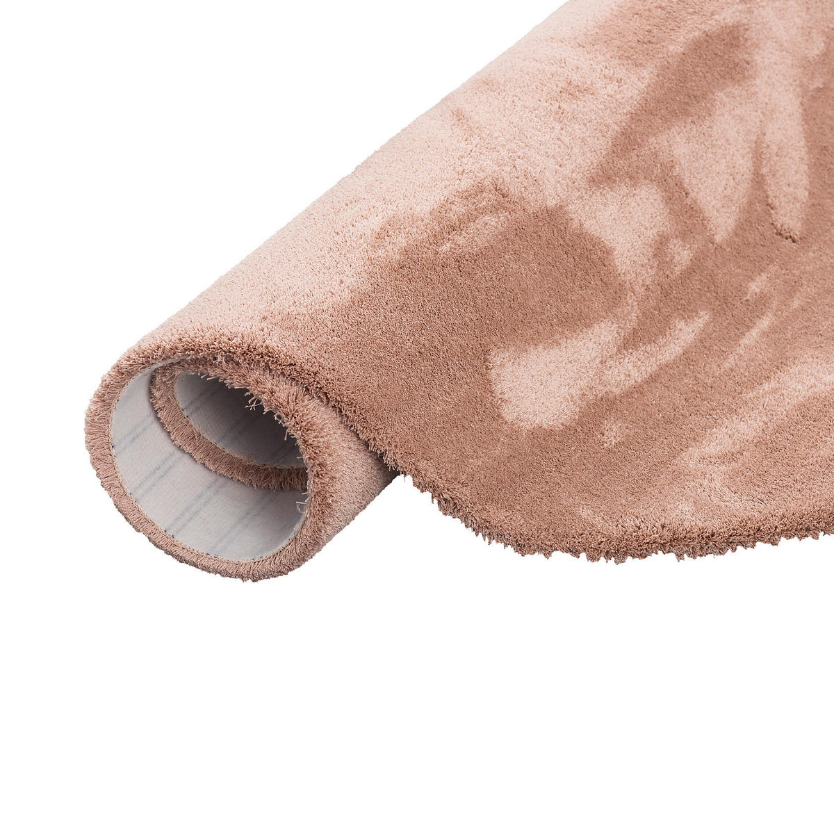 LUXUS HOCHFLOR SHAGGY TEPPICH VELVET RUND - Altrosa, Textil (133/133cm) - Snapstyle