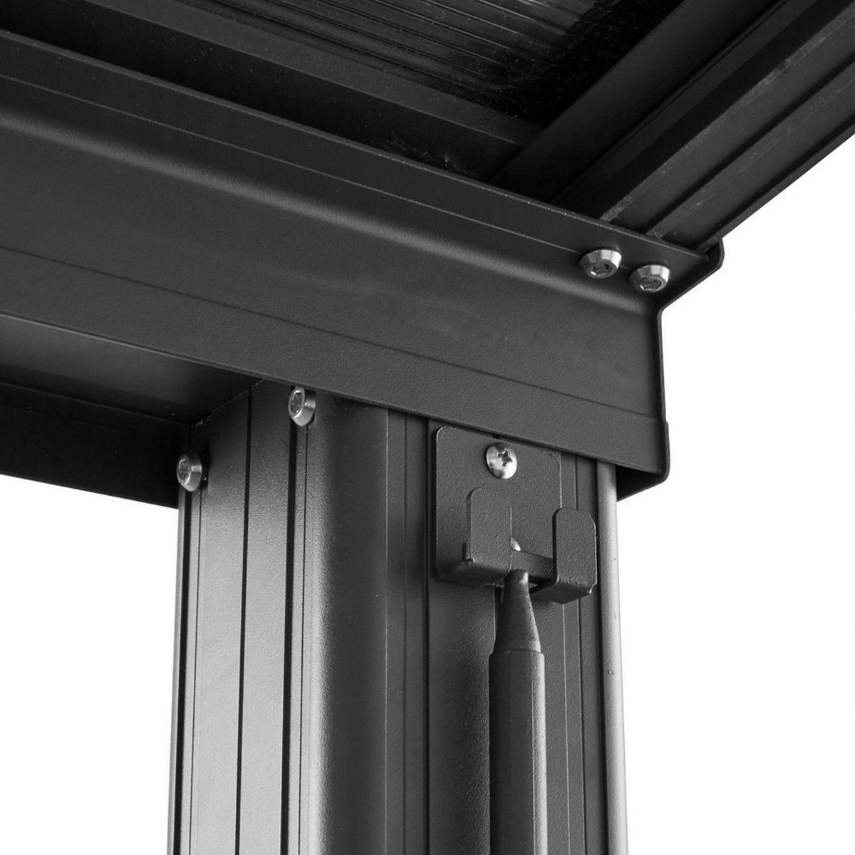 TERRASSENÜBERDACHUNG SOLIS DELUXE - Farbe: Grau, Größe: 390 x 295 x 233 / 272 cm - Anthrazit, Kunststoff (390/272/295cm) - Home Deluxe