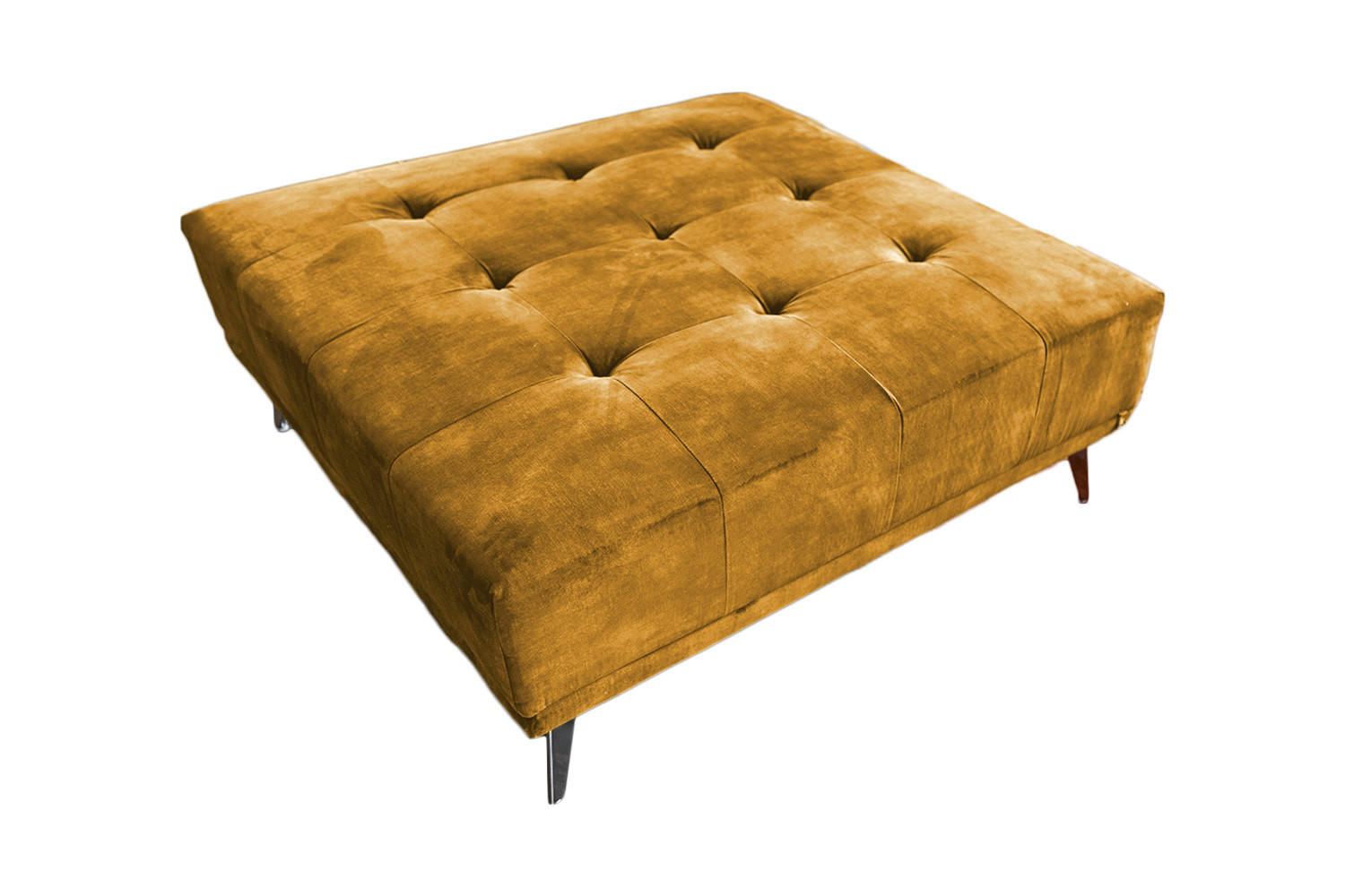 HOCKER WIOLO Braun Velvet - Dunkelbraun/Silberfarben, Textil (110/42/110cm) - KAWOLA