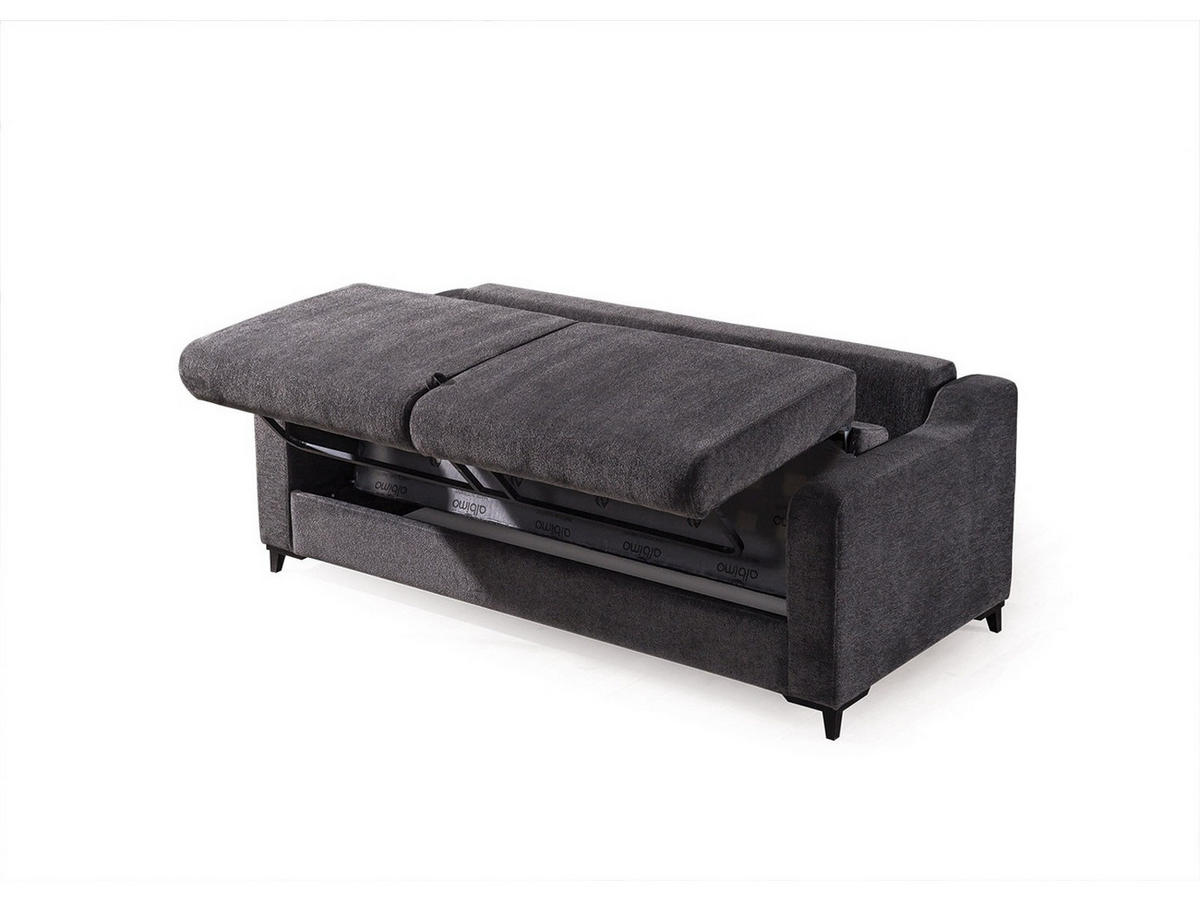 SOFA Transforma 2-Sitzer Webstoff Anthrazit - Anthrazit, Holz/Textil (170/80/100cm) - Villa Möbel
