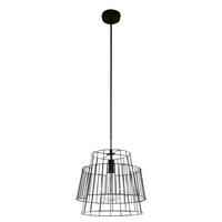 PENDELLEUCHTE Stahl Schwarz KÄFIG-Design - Schwarz, Metall (35/35/130cm)