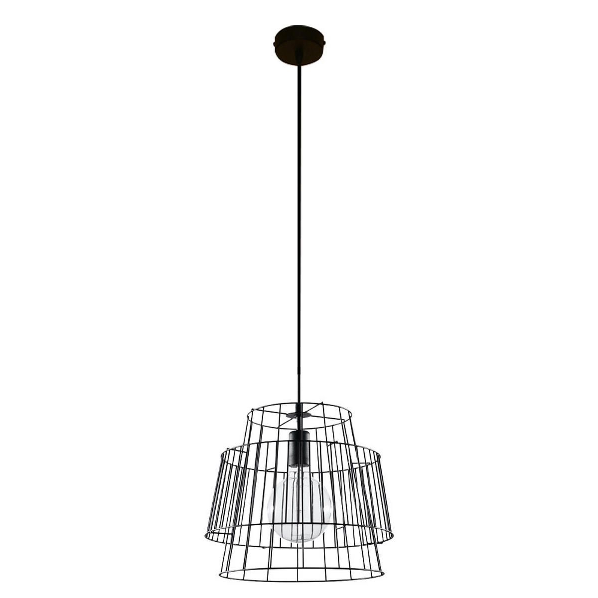 PENDELLEUCHTE Stahl Schwarz KÄFIG-Design - Schwarz, Metall (35/35/130cm)