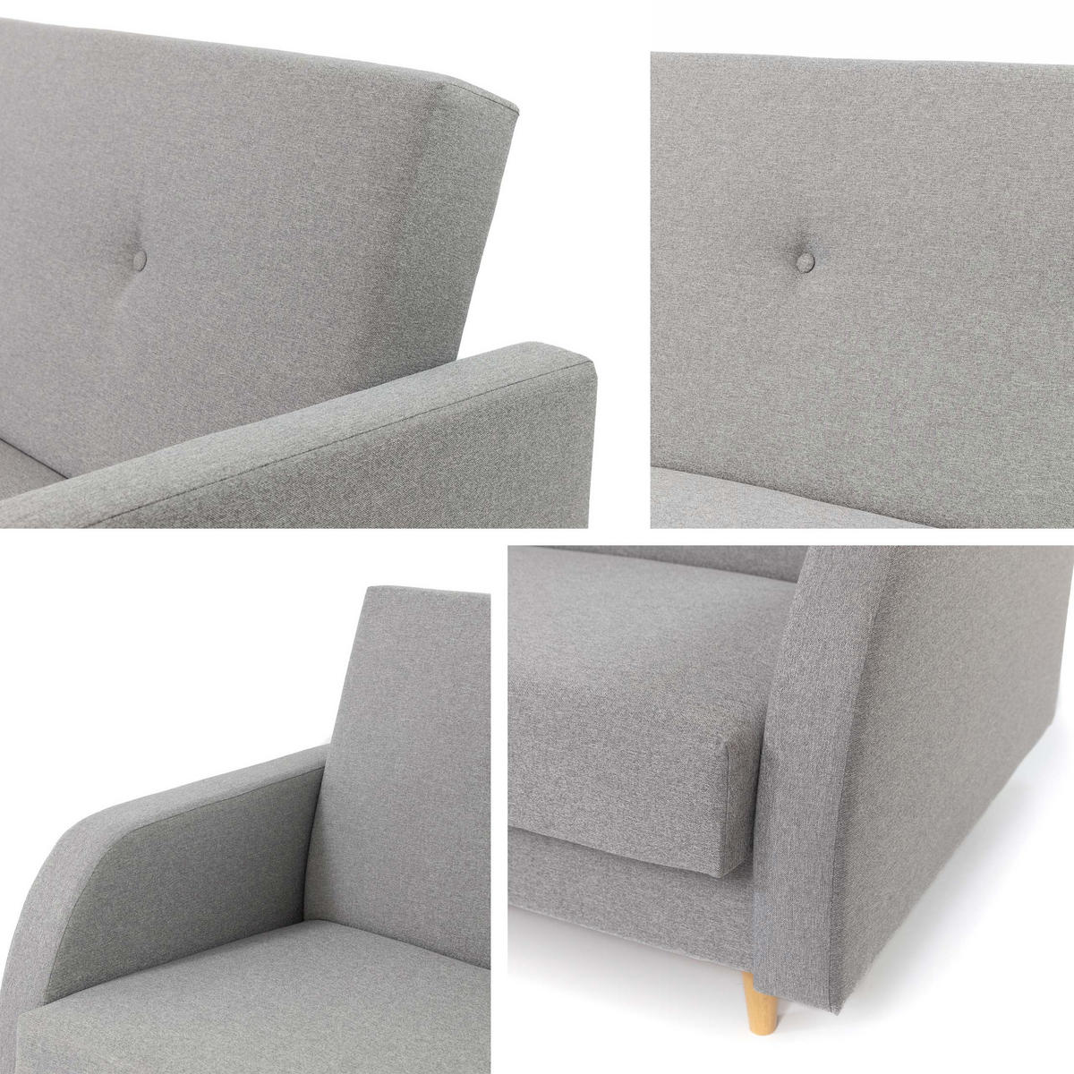 SCHLAFSOFA Inrgid - Naturfarben/Grau, Holz/Textil (216/89/87cm) - MIRJAN24