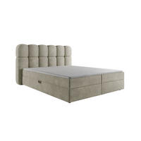 BOXSPRINGBETT SOFTI II 160x200 cm, Cremeweiß Bouclé, inkl. Bettkasten & Topper - Creme, Textil (160/200cm) - Excellent Home