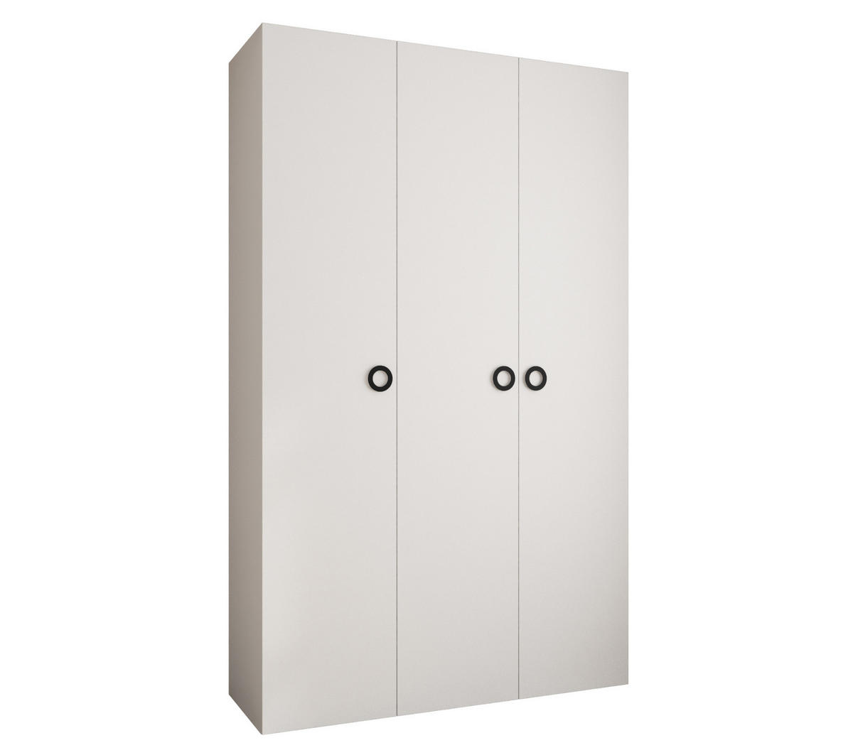 DREHTÜRENSCHRANK 245,5/150/40 3-türig - Schwarz/Weiß, Holz/Metall (150/245.5/40cm) - Abiks Möbel