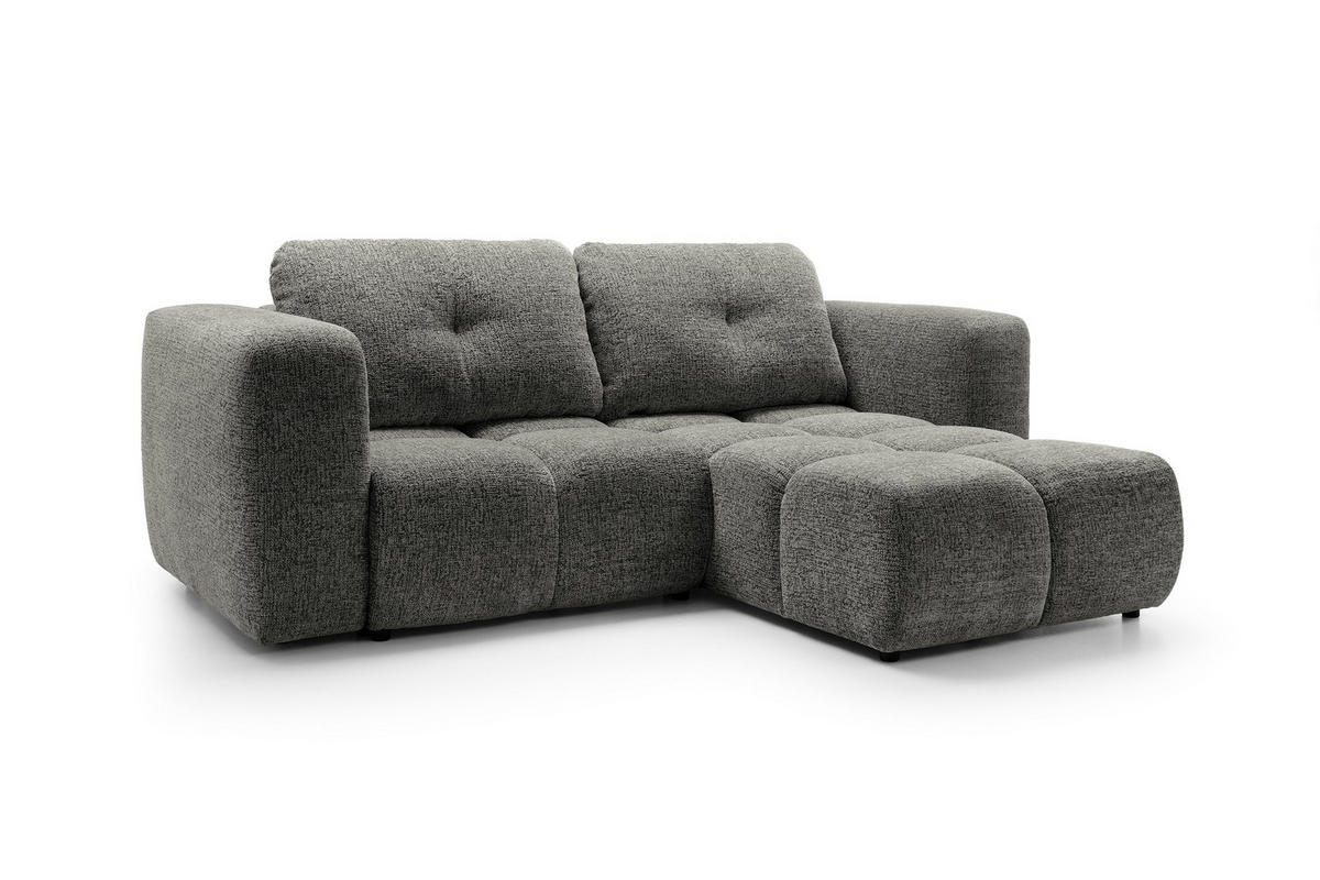 ECKSOFA ARTE 01 Grau Chenille mit Schlaffunktion - Dunkelgrau, Holz (245/177cm) - MASSENO