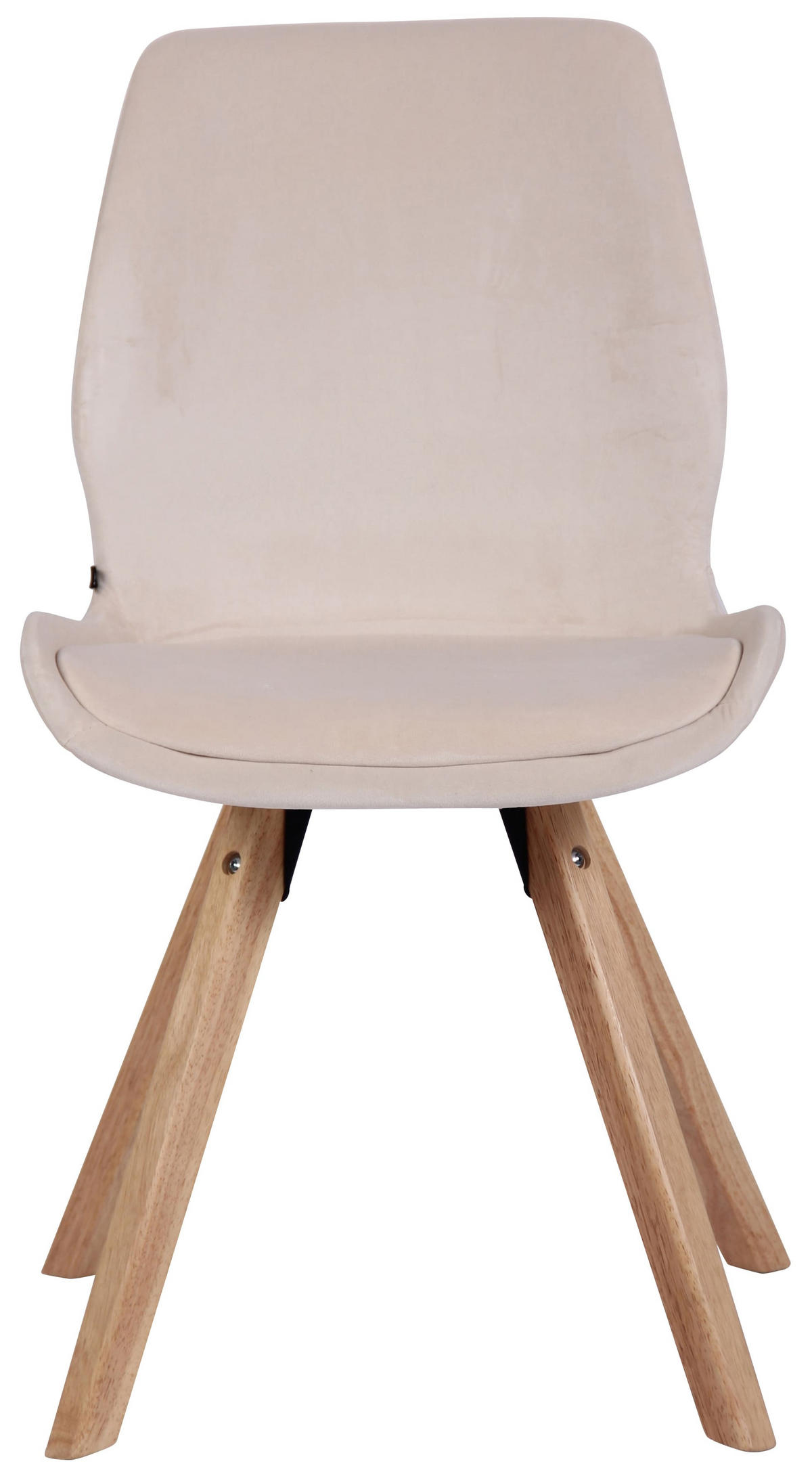 STUHL Samt creme - Eukalyptusholzfarben/Creme, Holz/Textil (49/87.5/58cm) - CLP