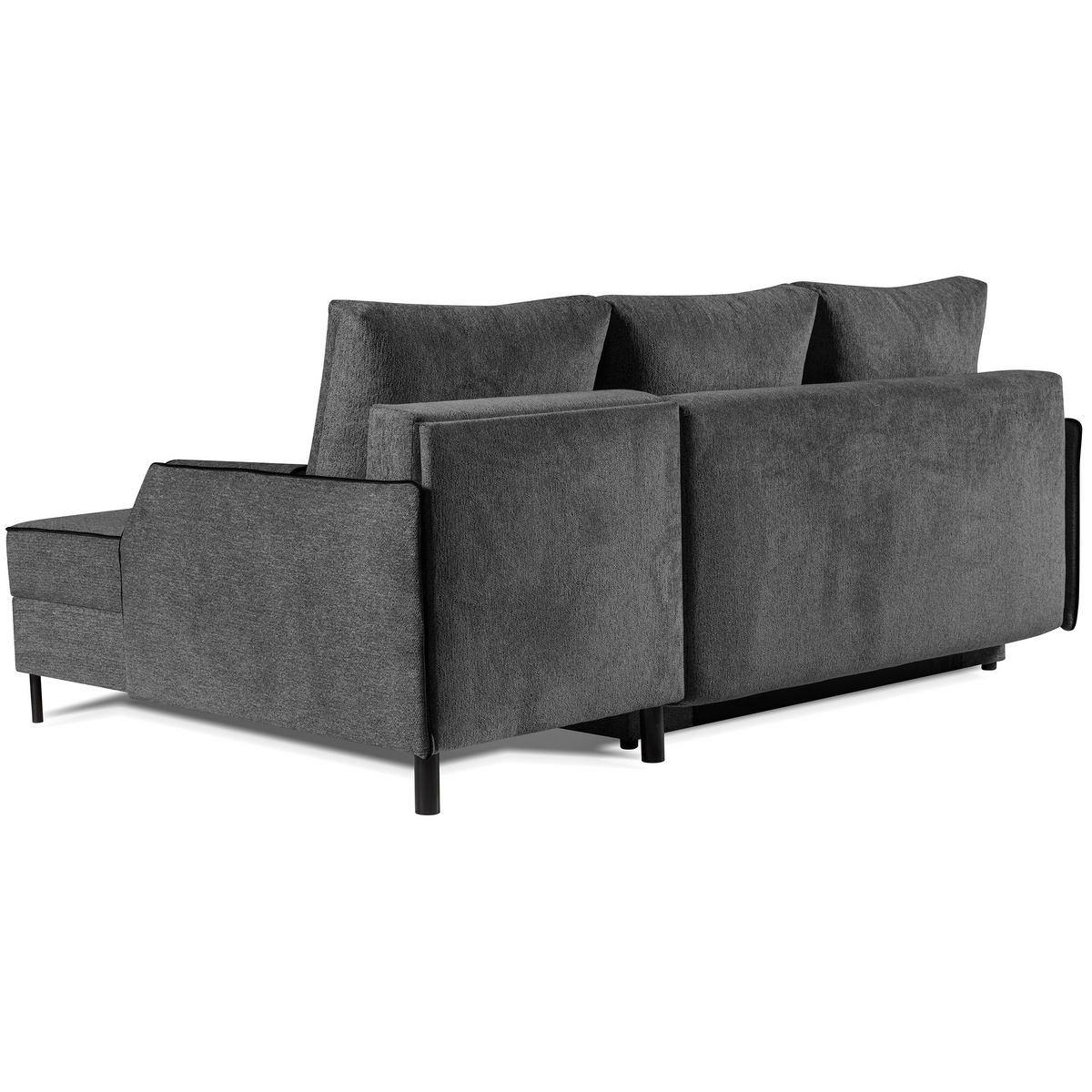ECKSCHLAFSOFA Livio mit Schlaffunktion und universeller Ottomane, Grau - Grau, Textil (213/155cm) - Beautysofa