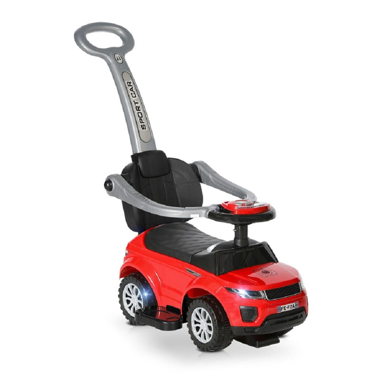 RUTSCHER 3 in 1 Kinderauto Off Road rot Schiebegriff Musik Rückenlehne - Rot, Kunststoff (52/25/35cm) - Lorelli