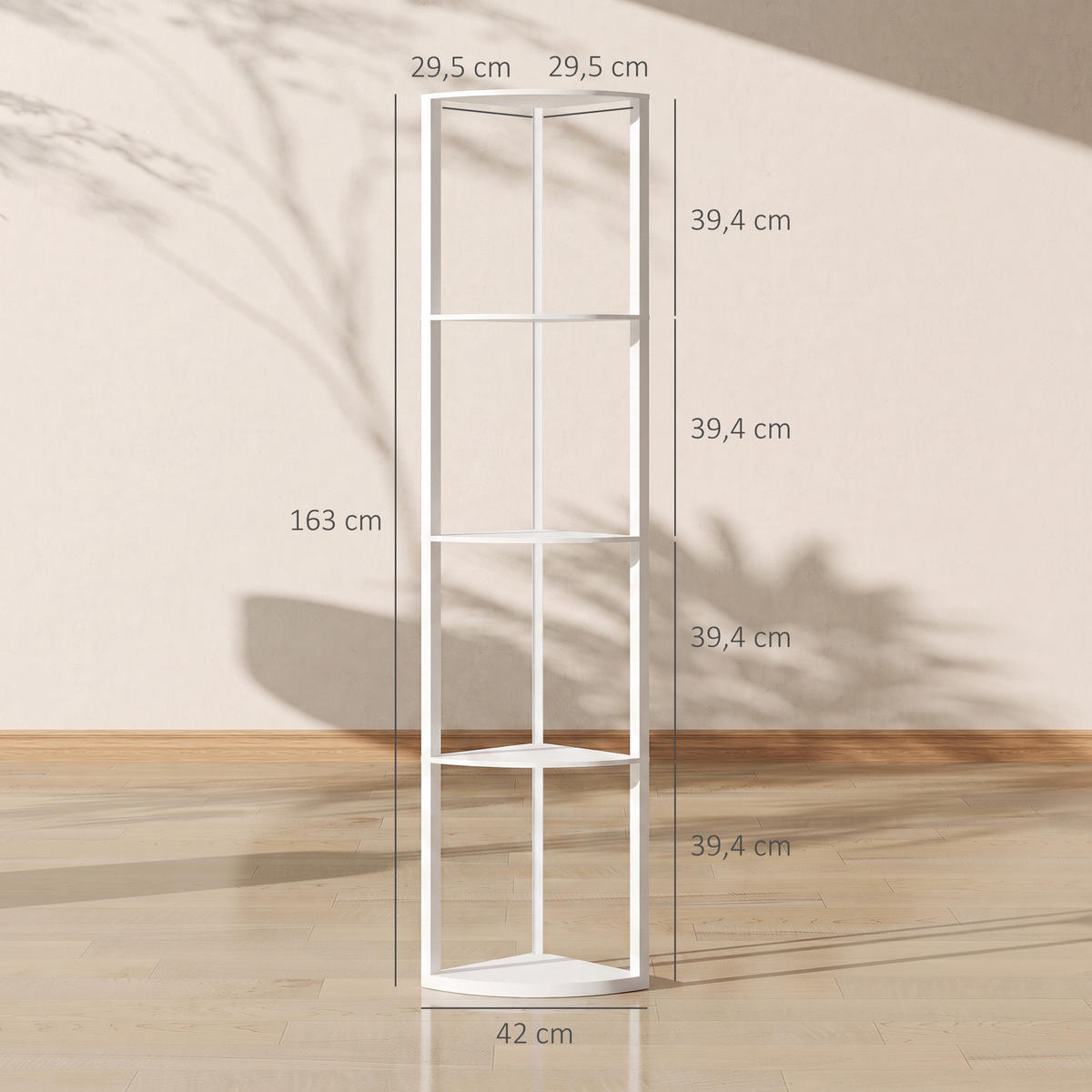 STEHLAMPE MDF Weiß - Weiß, Holzwerkstoff (42/29.5/163cm) - HOMCOM