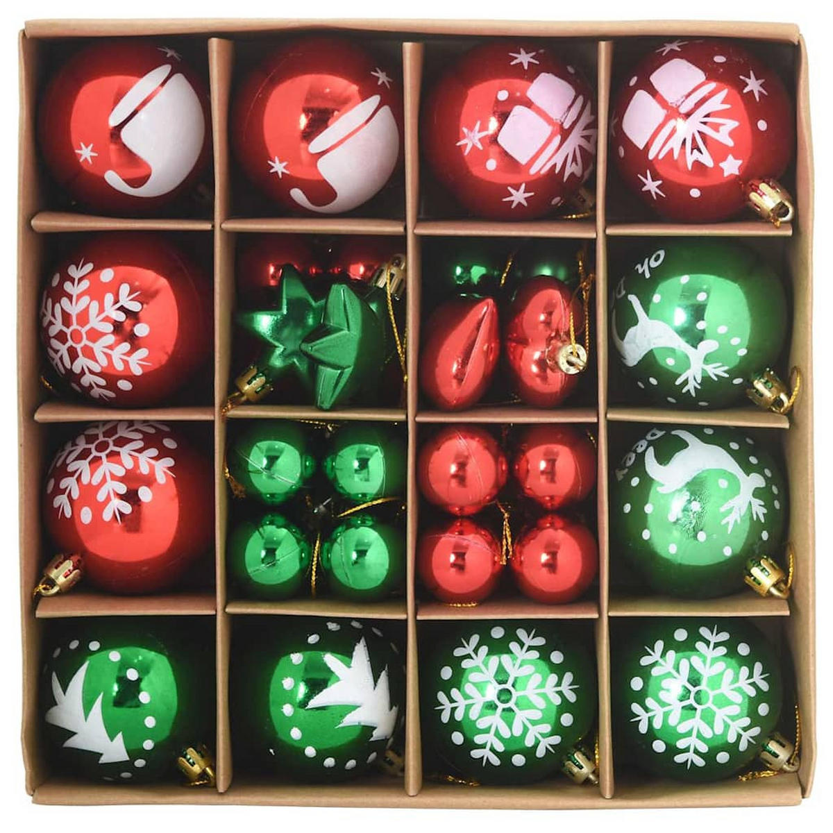 WEIHNACHTSKUGEL-SET 40 -teilig 6/6/6 cm Rot Kunststoff - Rot, Kunststoff (6/6/6cm) - vidaXL
