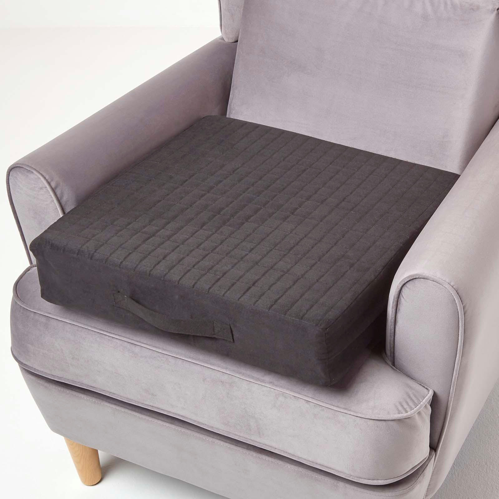 SITZKISSEN-BEZUG schwarz 50/50/10 – Kissenhülle wattiert, Velours - Schwarz, Textil (50/50/10cm) - Homescapes