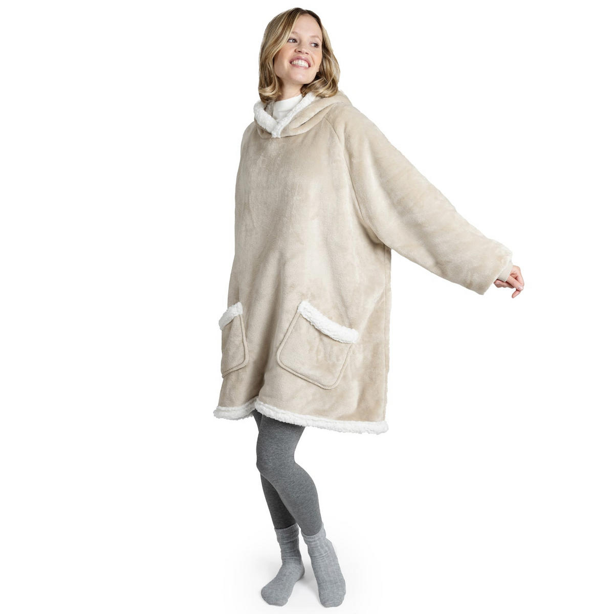 DECKENPULLOVER Loevbacken groß, Beige, Sherpa - Beige, Textil (90/92cm) - Blumtal