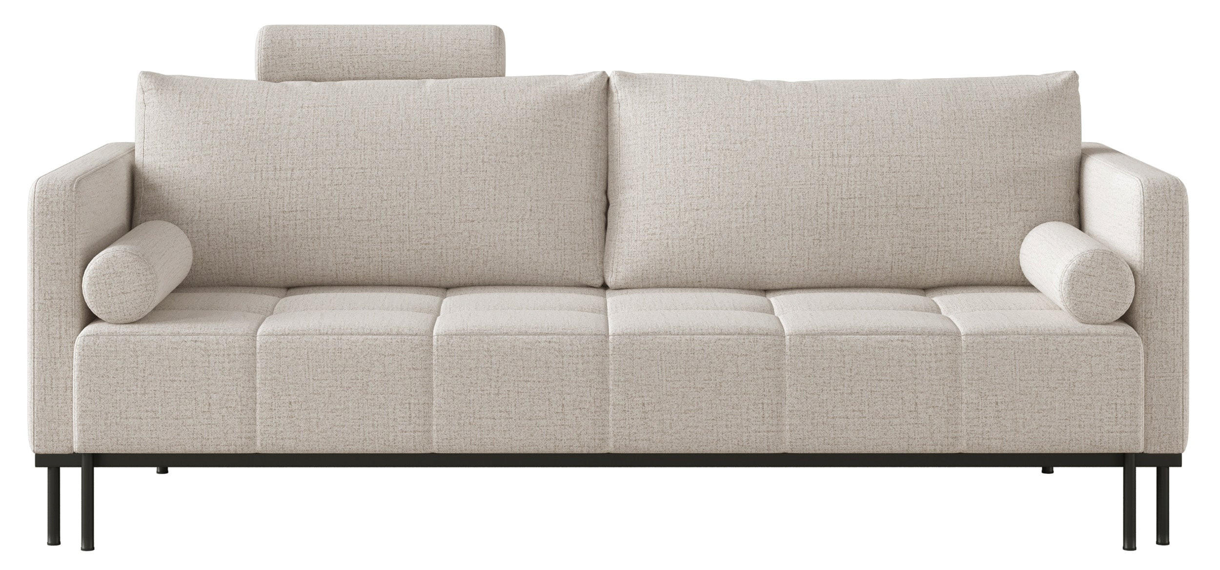 SCHLAFSOFA Skilia mit Schlaffunktion, 3-Sitzer 224 cm - Ecru/Schwarz, Holz/Metall (224/85/102cm) - Selsey