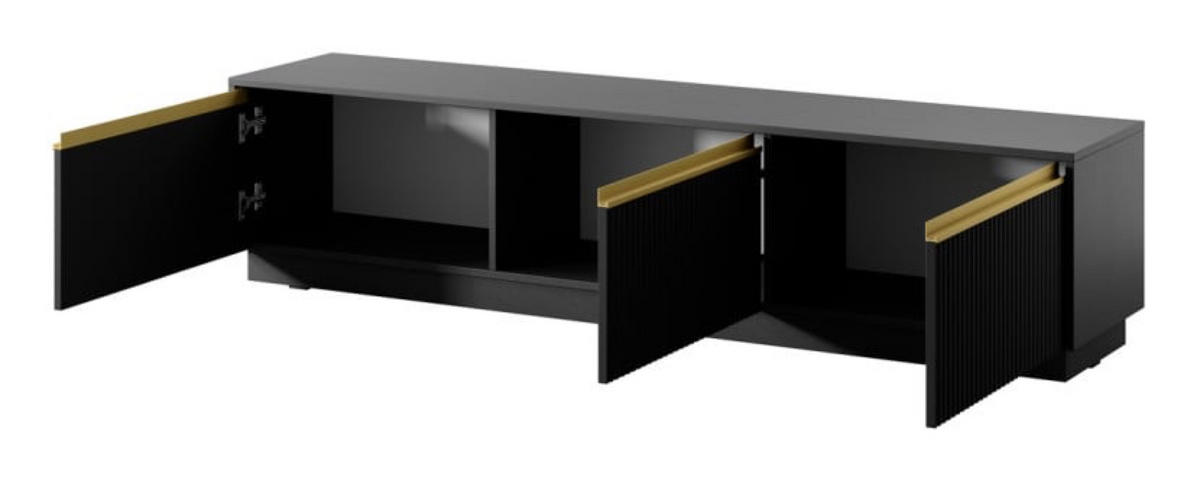 TV-LOWBOARD Schwarz ROY Modern - Schwarz, Holzwerkstoff (181.5/42/39cm) - Sepro Meble