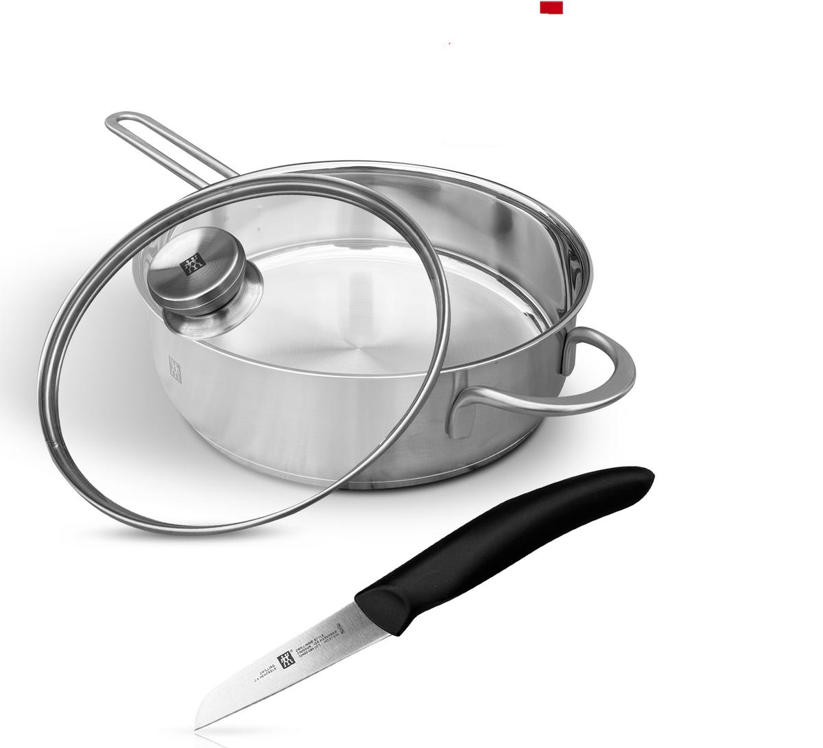 SCHMORPFANNE mit GEMÜSEMESSER Twin Nova 3 Silber - Silberfarben, Metall (25cm) - Tefal