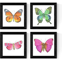 POSTER Set mit 4 Schmetterlinge 20x20cm Rahmenlos - Klar, Papier (20/3cm) - Nacnic