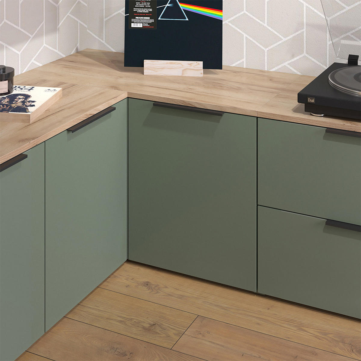 Grün/Sonoma Eiche, Holzwerkstoff (80/50/40cm) - Vicco