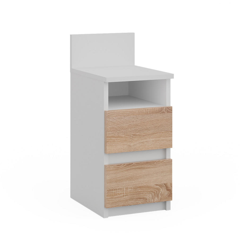 Vicco NOČNÍ STOLEK Monty Bílá/Sonoma 25 x 59.1 cm se 2 zásuvkami