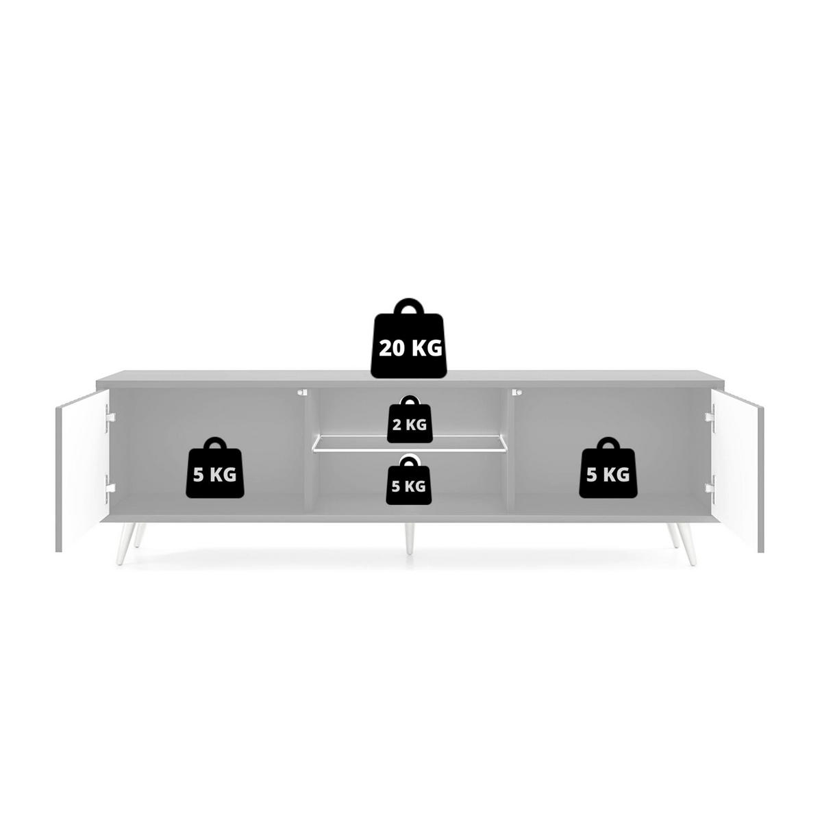 TV-LOWBOARD Bello Schwarz / Eiche 135/43/32 cm - Schwarz, Holzwerkstoff/Metall (135/43/31.6cm) - Selsey