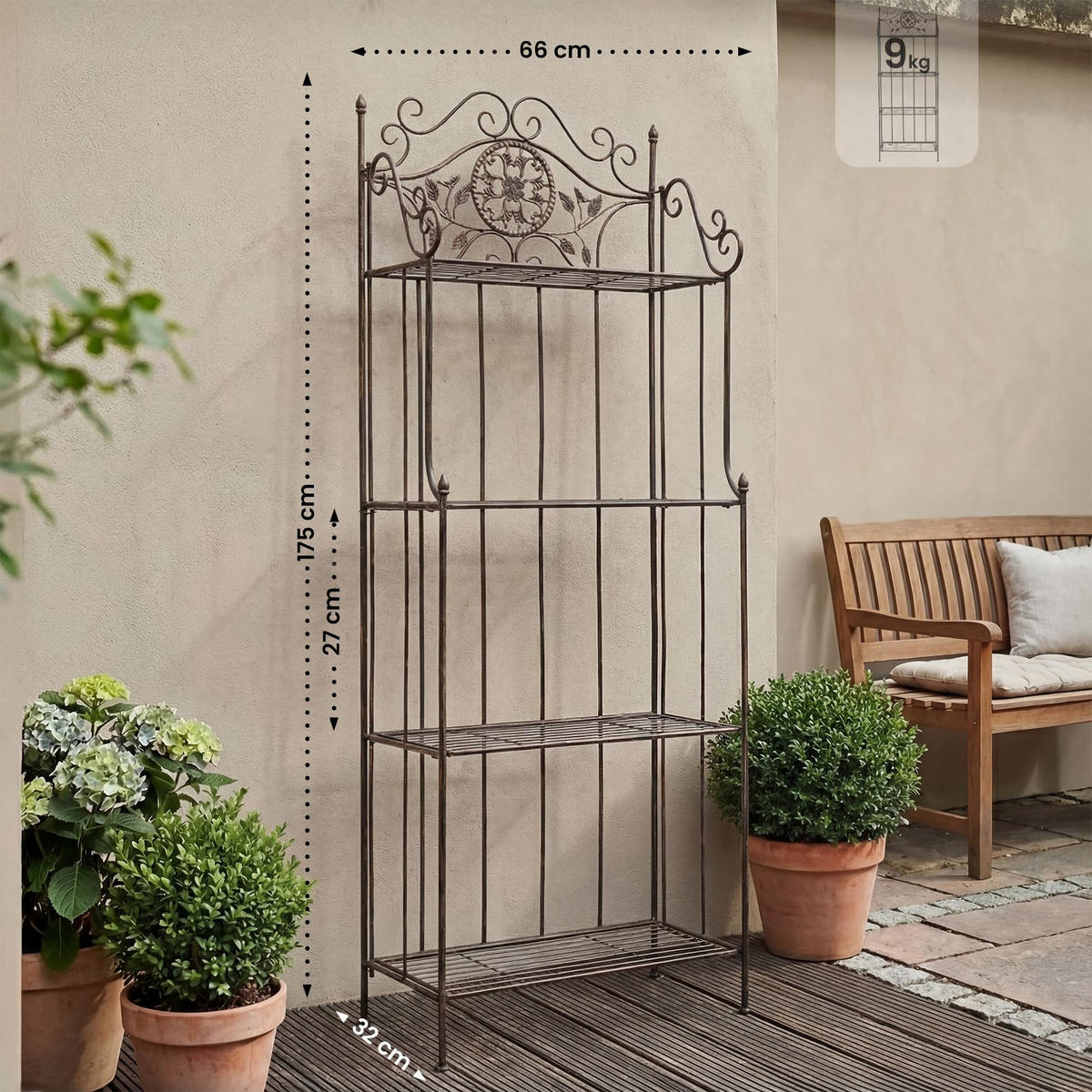 STANDREGAL Metall Bronze - Bronzefarben, Metall (66/175/32cm) - CLP