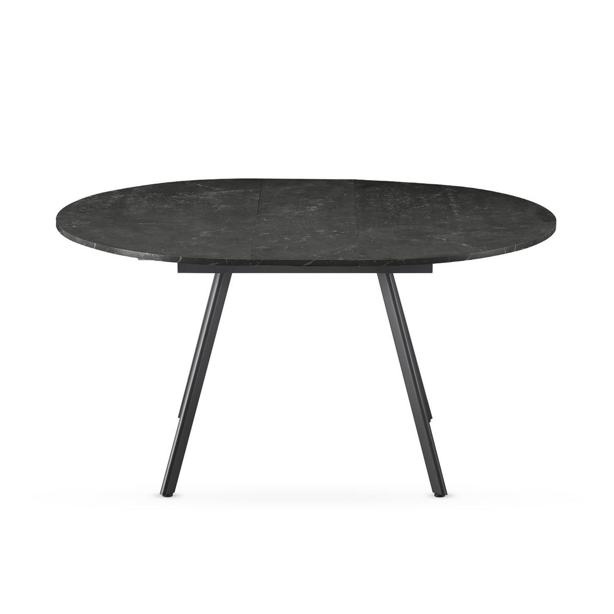 ESSTISCH TILL 120-150/120/76 cm Rund Marmor-Schwarz - Anthrazit/Schwarz, Holzwerkstoff (120/120/76cm) - B&D Home