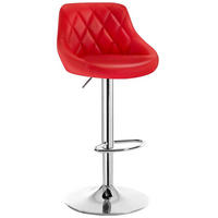 BARHOCKER, Kunstleder, Höhenverstellbar, 360° Drehbar - Rot, Metall (47/104/39cm) - Woltu