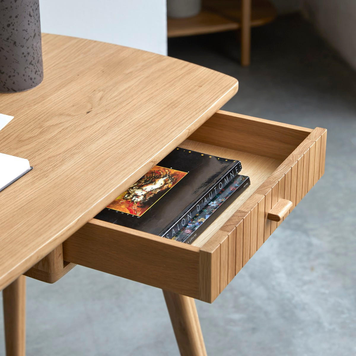 SCHREIBTISCH Yaël Natur aus Eiche - Naturfarben, Holz (56/140/76cm) - Tikamoon