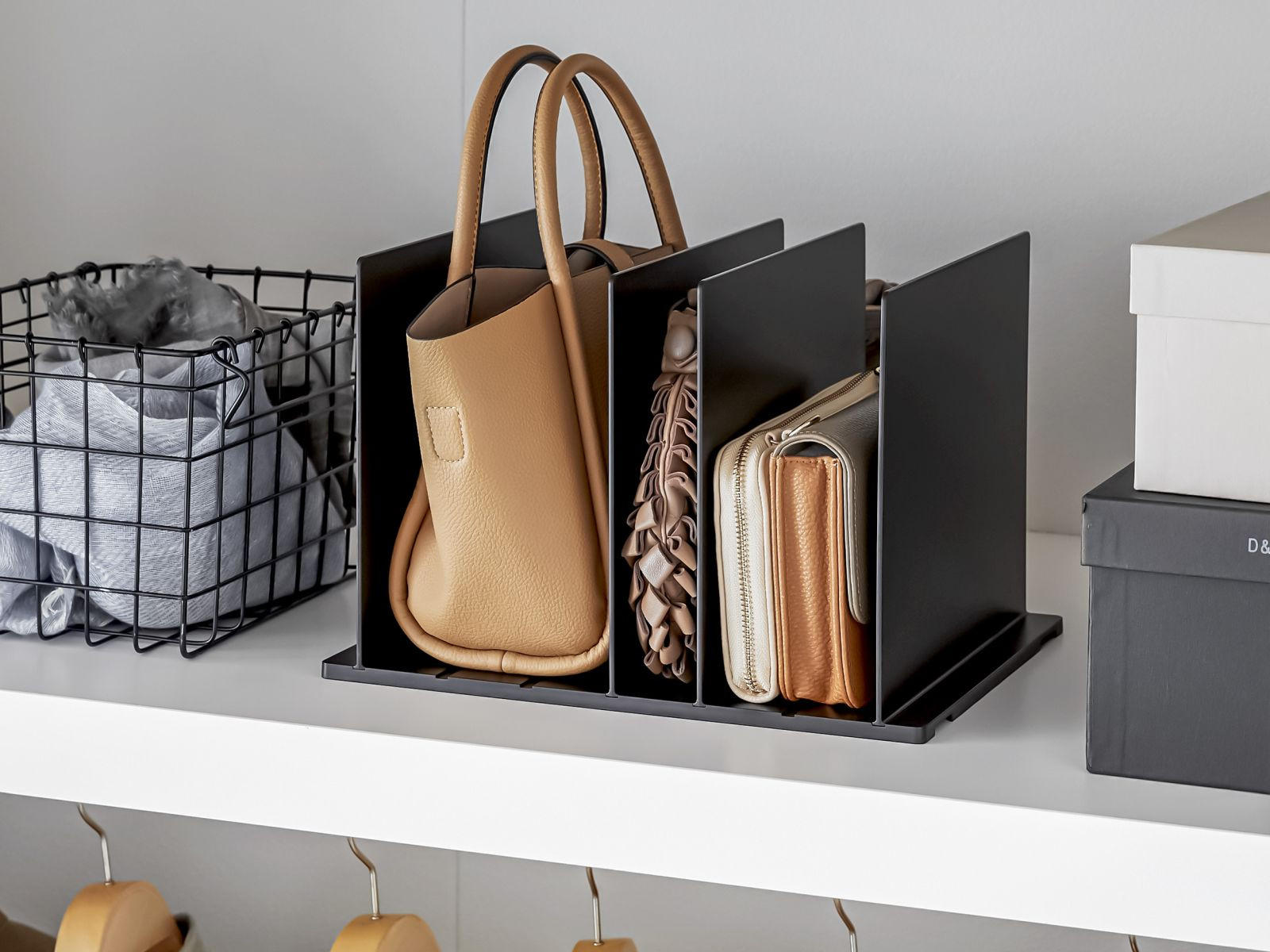 TASCHEN-ORGANIZER Smart schwarz 31/21/24 cm (2er Set) - Schwarz, Kunststoff (31/21/24cm) - Yamazaki
