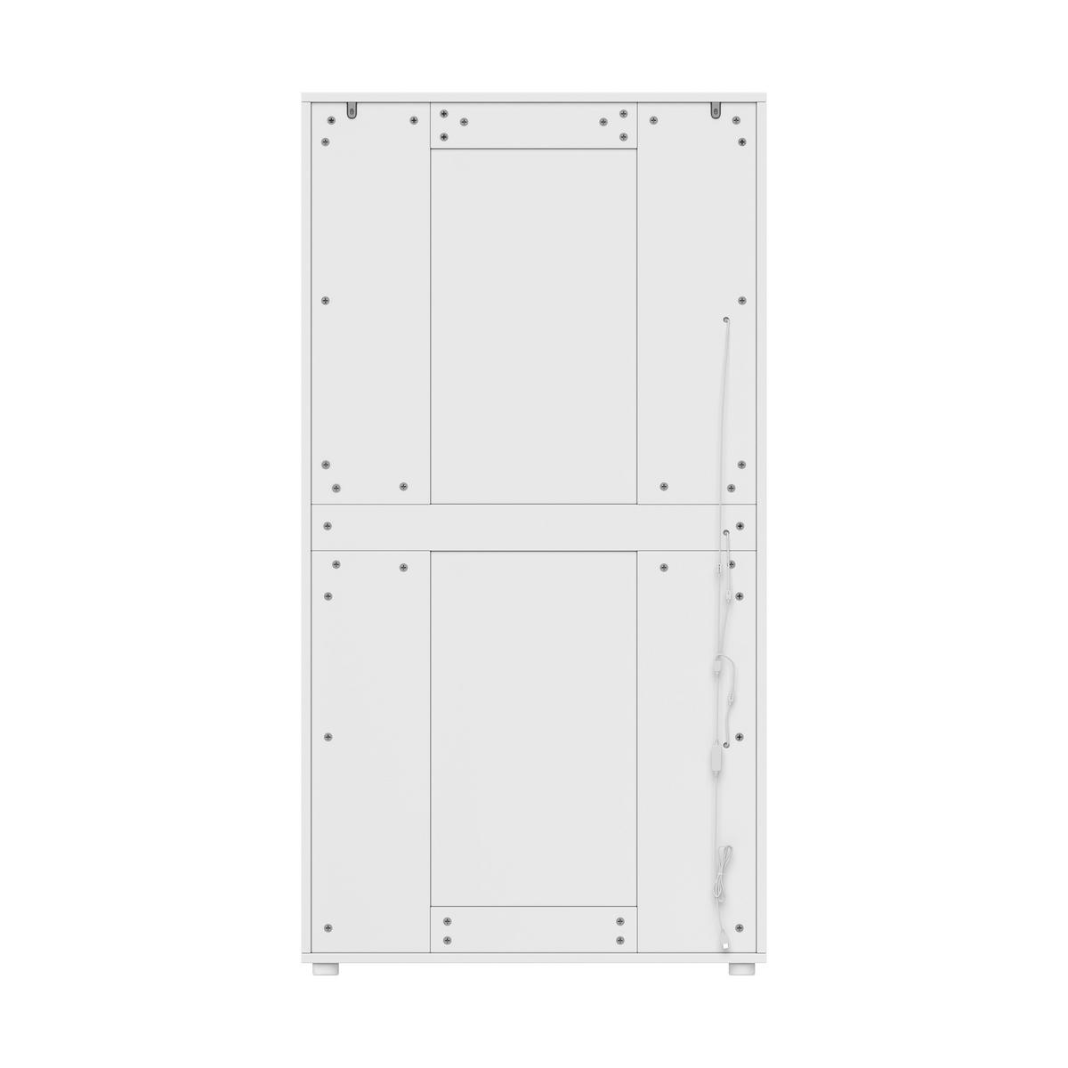 VITRINE 80x36x150 cm Weiß mit LED und 2 Türen - Weiß, Holzwerkstoff (80/150/36cm) - FLIEKS