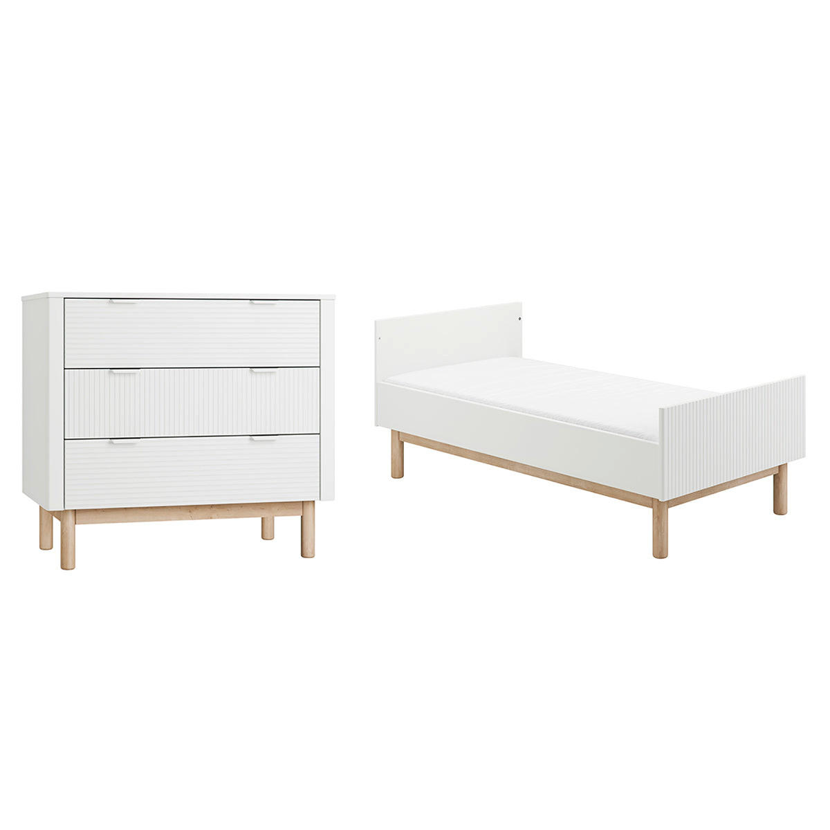 SOBA ZA BEBE 2-dijelniMiloo Bijeli - bijela, drvni materijal (143.5/87.5/75cm) - Petits-meubles