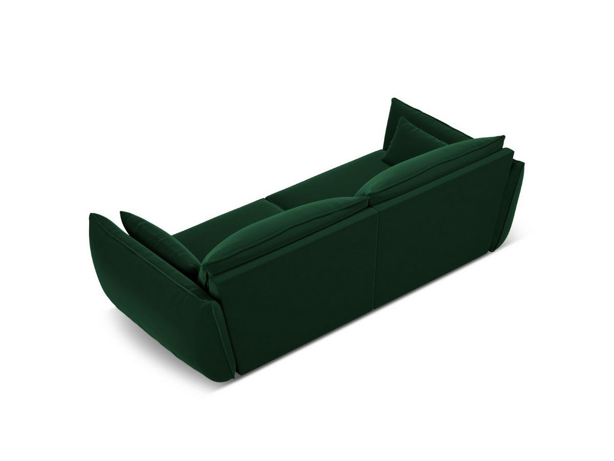 SOFA Kaelle aus Samt flaschengrün 3 Sitzplätze - Dunkelgrün, Textil (100/85/208cm) - Micadoni