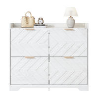 SCHUHSCHRANK 105/24/90 cm weiß aus MDF mit 4 Klappfächern - Weiß, Holzwerkstoff (105/90/24cm) - OKWISH