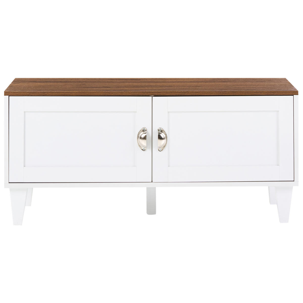 DULAP DE PANTOFI alb Quebec - maro/argintiu, compozit lemnos (100/46/40cm) - Beliani