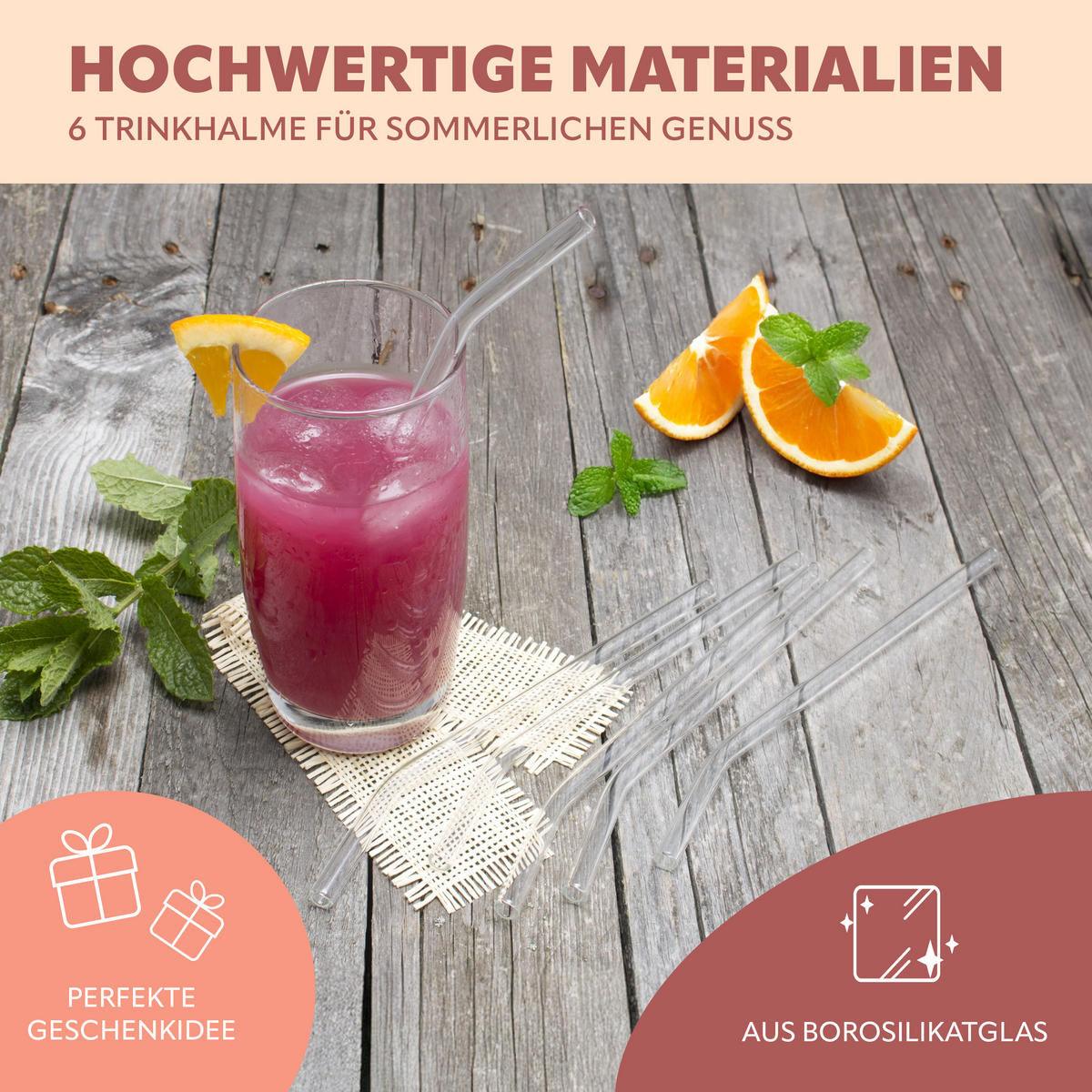 GLAS-TRINKHALME, transparent - Transparent, Glas (0.8/20cm) - bremermann
