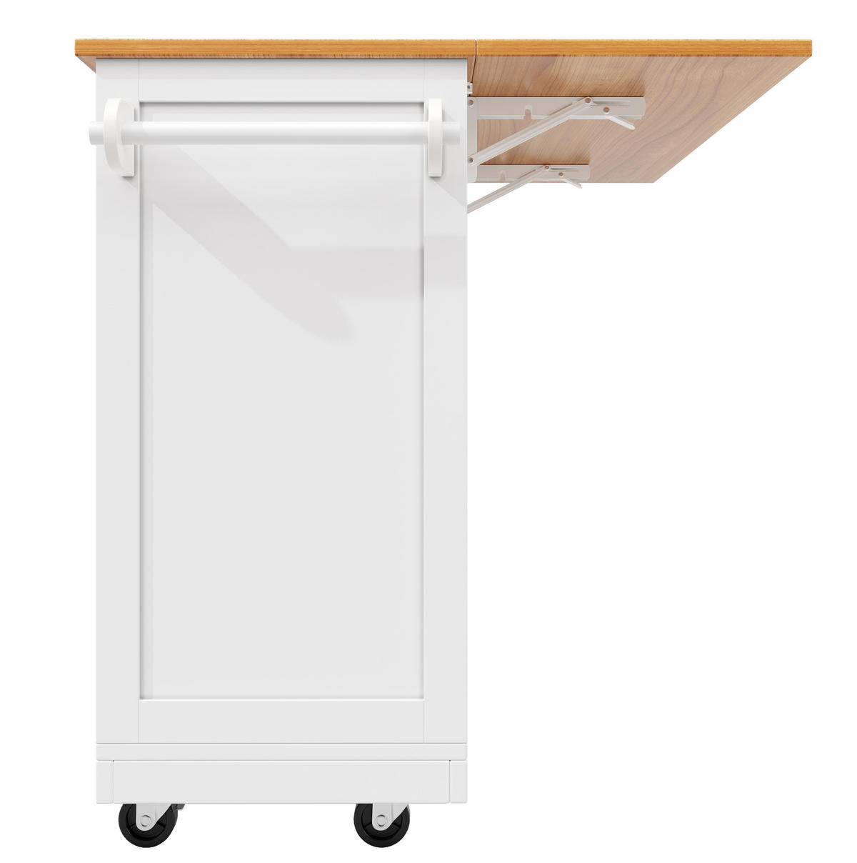 KÜCHENINSEL 140/93,5/40 cm Weiß aus MDF mit klappbarer Arbeitsplatte - Weiß, Holzwerkstoff (40/93.5/140cm) - OKMYHOME