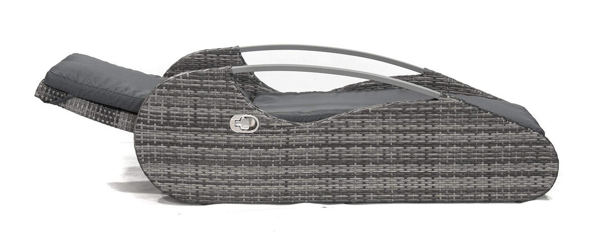 GARTEN-LOUNGER Eva Stahl Schilfgrau Kunststoff Gartenliege Sonnenliege - Grau, Kunststoff (62.5/66.5/194.5cm) - DELUKE