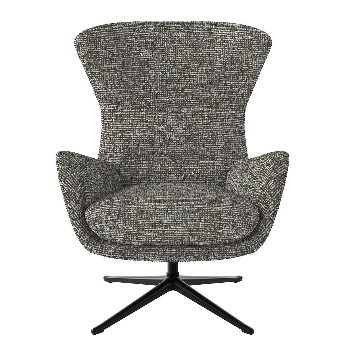 SESSEL mit Kreuzfuß - Schwarz/Grau, Textil/Metall (84/99/96cm) - home24