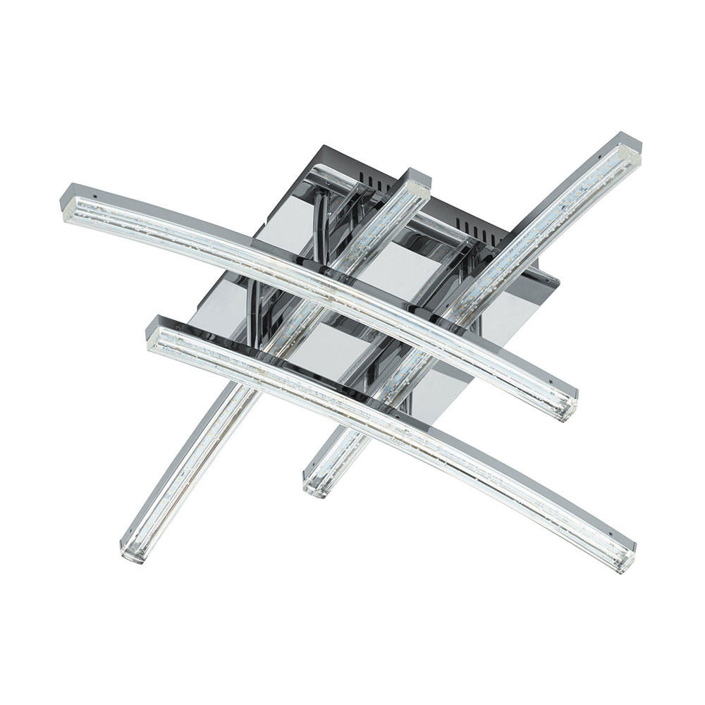 LED DECKENLEUCHTE PERTINI Chrom Transparent - Silberfarben, Metall (45/44/12.5cm)