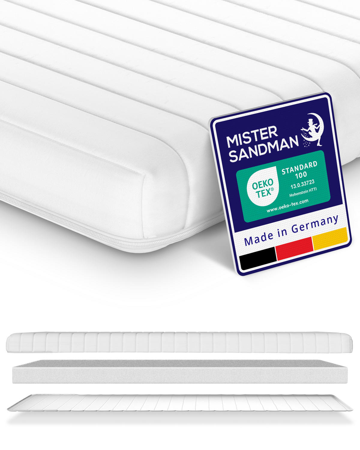 MATRAC 120x200 H3 – zo studenej peny – ortopedická tvrdosť – výška 11 cm - biela, textil (120/200cm) - Mister Sandman