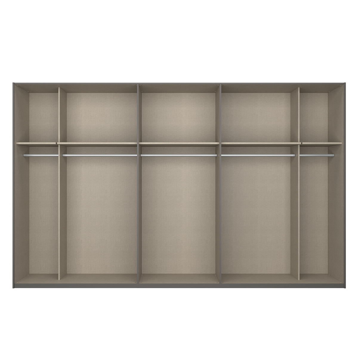 SCHWEBETÜRENSCHRANK - Graphitfarben, Holzwerkstoff (360/222/69cm) - home24