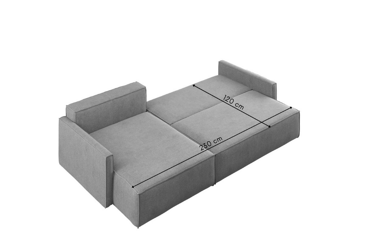 SCHLAFSOFA Carlos L-Form, Ecksofa Mit Bettkasten Und Schlaffunktion Stoff Salvador Links Grau - Grau, Holz/Textil (142/83/250cm) - Kaiser Möbel