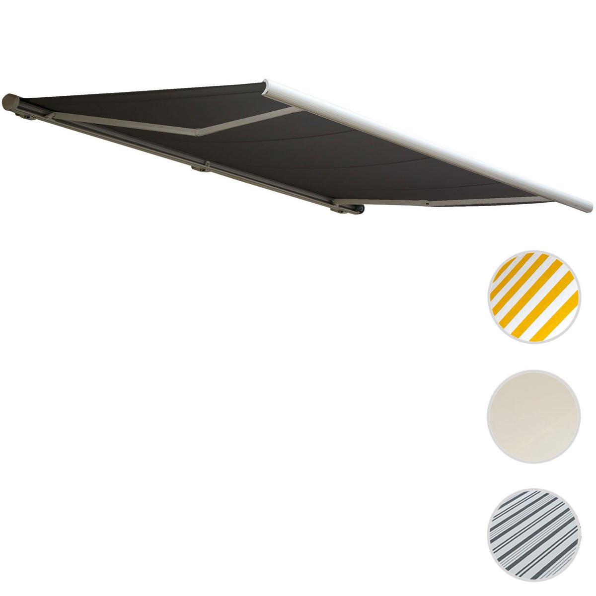 ELEKTRISCHE KASSETTENMARKISE Anthrazit, Weiß - Anthrazit/Weiß, Textil (500/23/300cm) - MCW