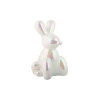 SKULPTUR Balloon Bunny 12.7/11.5/20 cm - Weiß, Keramik (11.5/20/12.7cm) - Present Time
