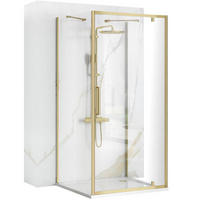 ECKDUSCHE Rea Rapid Swing Brush Gold 90x100 - Goldfarben, Glas (90/100/195cm) - REA